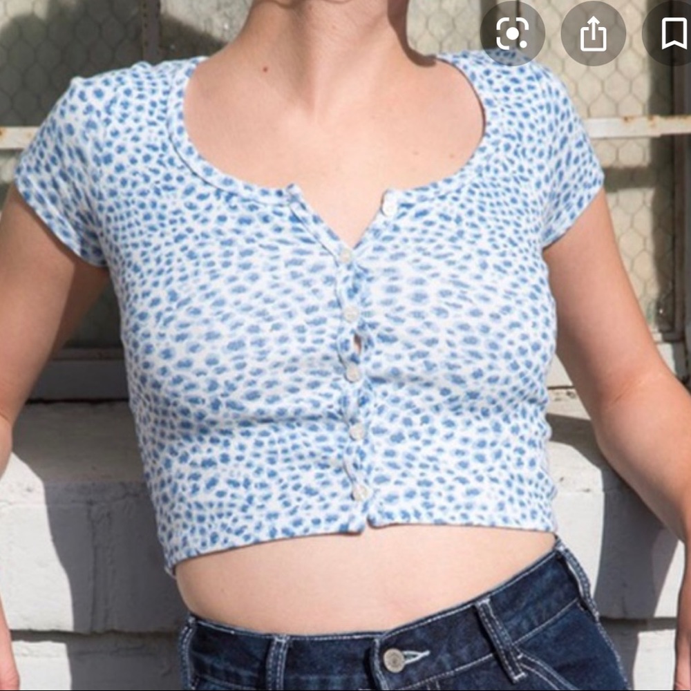 brandy melville blue cheetah top